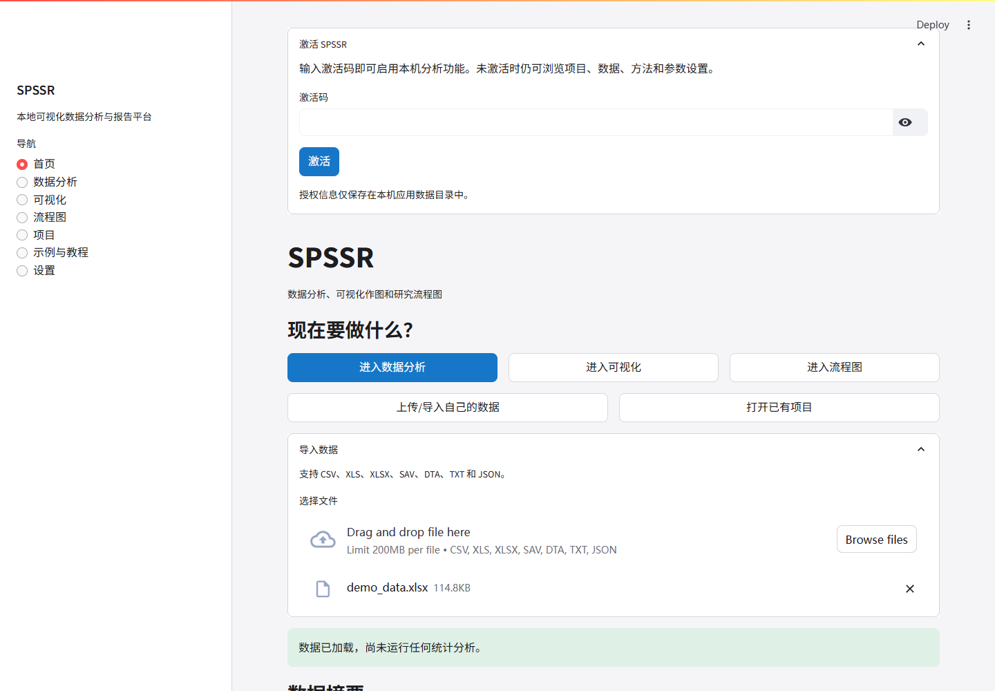 SPSSR 软件界面